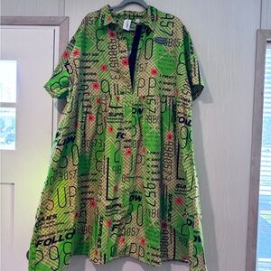 ASOS Green Graphic Midi Dress